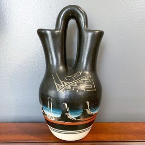Cedar Mesa Vintage Pottery Vase Native American Navajo Western High Plateau Sign